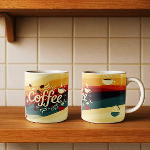 Abstract aards koffie Mok ontwerp