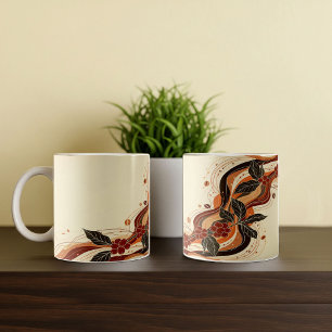 Abstract aards koffie Mok ontwerp