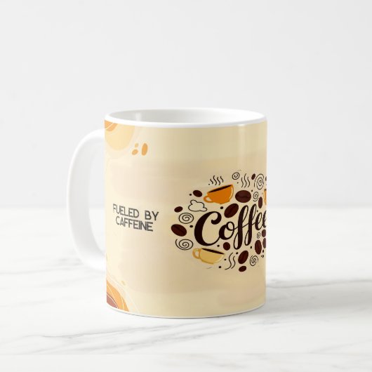 Abstract aards koffie Mok ontwerp (Voorkant links)