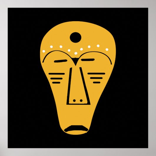 Abstract Aboriginaal tribaal gezicht Poster (Voorkant)