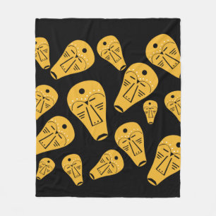 Abstract Aboriginaal tribaal masker Fleece Deken