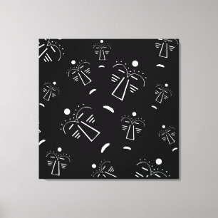 Abstract Aboriginal tribal zwart masker Canvas Afdruk