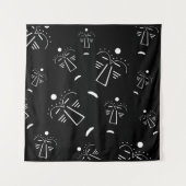 Abstract Aboriginal tribal zwart masker Wandkleed (Voorkant)