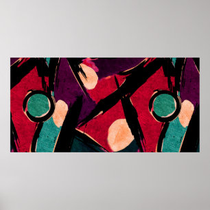 Abstract acrylmodern schilderfragment. Colorfu Poster
