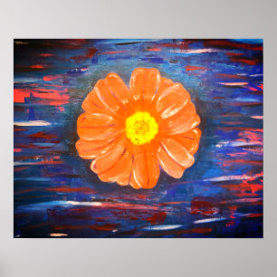 Abstract acrylverf met ventilator poster