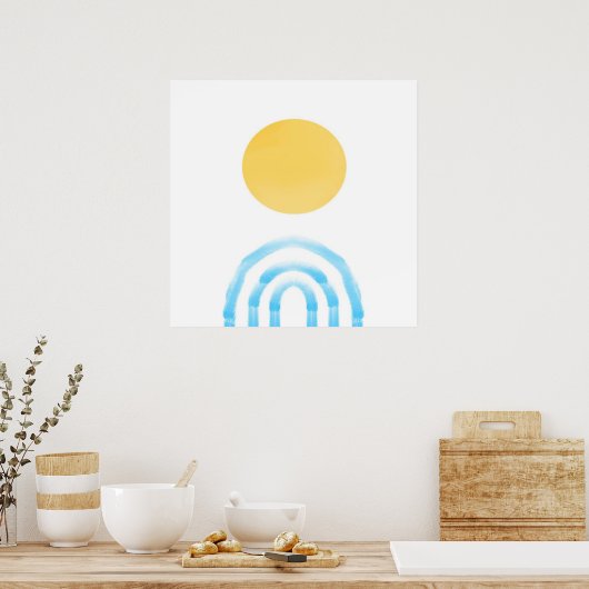 abstract acrylverf poster (Keuken)