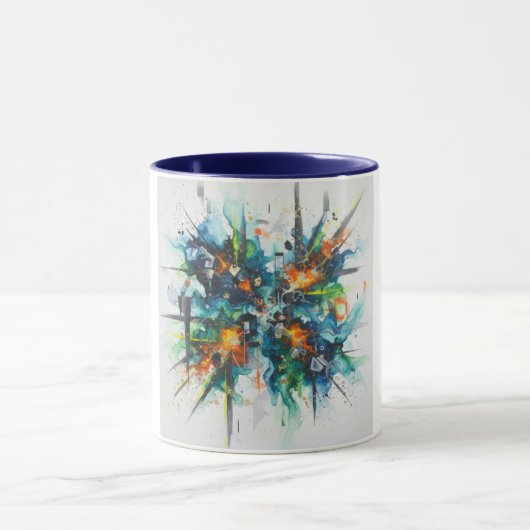 Abstract Act Color Burst Ceramic Mug Mok (Midden)