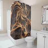 Abstract afbeelding - 3D Fractal, digitale kunst, Douchegordijn (In situ)