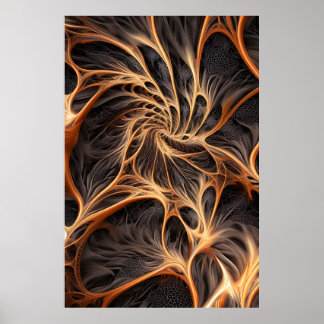 Abstract afbeelding - 3D Fractal, digitale kunst, Poster