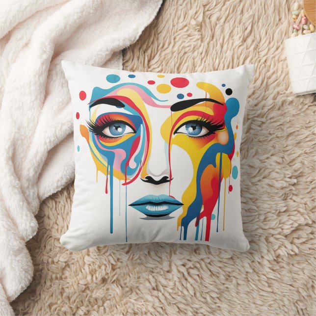 abstract afbeelding van een vrouw kussen (Deken)