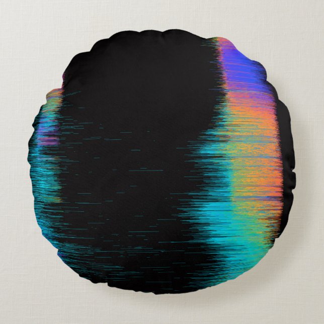 Abstract afbeelding van glitched LED-scherm. Breke Rond Kussen (Voorkant)