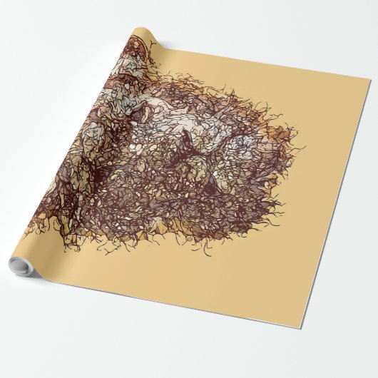 Abstract-afrika Lion Cadeaupapier (Uitgerold)
