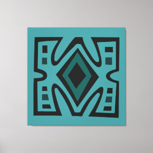 Abstract Afrikaans geometrisch tribaal patroon Canvas Afdruk