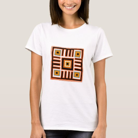 Abstract Afrikaans geometrisch tribaal patroon T-shirt (Voorkant)