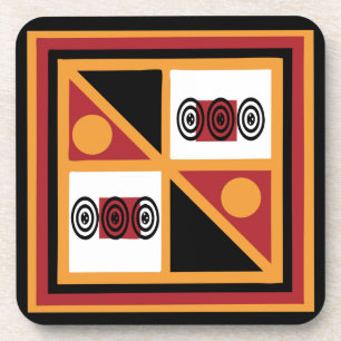Abstract Afrikaans tribaal geometrisch patroon Bier Onderzetter
