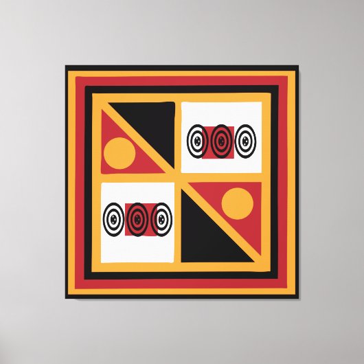 Abstract Afrikaans tribaal geometrisch patroon Canvas Afdruk (Voorkant)