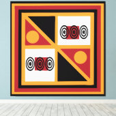 Abstract Afrikaans tribaal geometrisch patroon Canvas Afdruk (Insitu (Houten vloer))