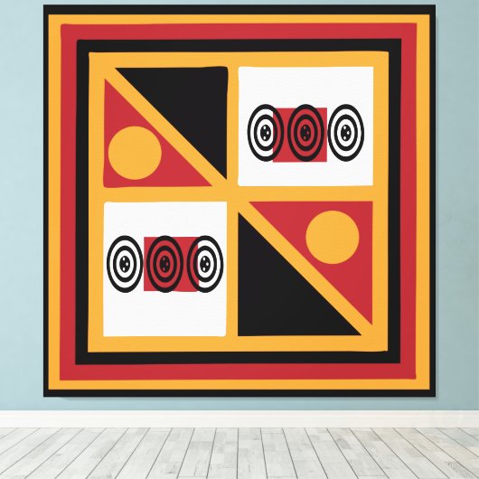 Abstract Afrikaans tribaal geometrisch patroon Canvas Afdruk (Insitu (Houten vloer))