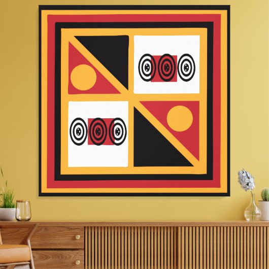Abstract Afrikaans tribaal geometrisch patroon Canvas Afdruk (Insitu (Woonkamer))