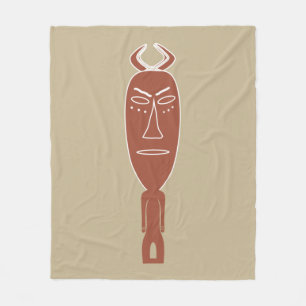 Abstract Afrikaans tribaal portret Fleece Deken