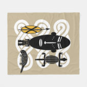 Abstract Afrikaans tribaal portret Fleece Deken (Voorkant (Horizontaal))