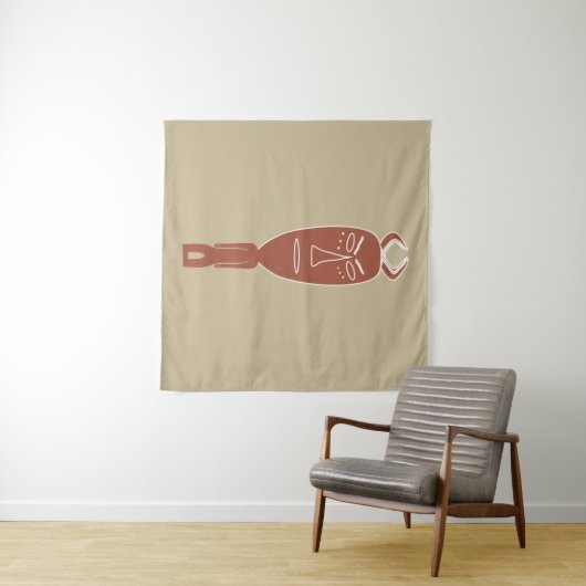 Abstract Afrikaans tribaal portret Wandkleed (In Situ (horizontaal))