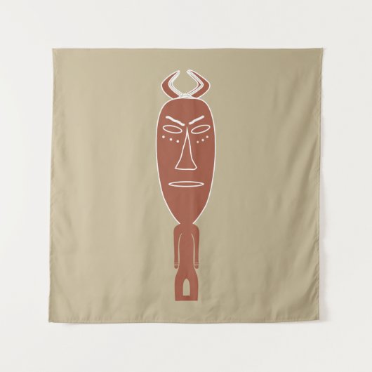 Abstract Afrikaans tribaal portret Wandkleed (Voorkant)