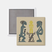 Abstract Afrikaans tribaal ritueel scene kunst Magneet (Voorkant / Achterkant)