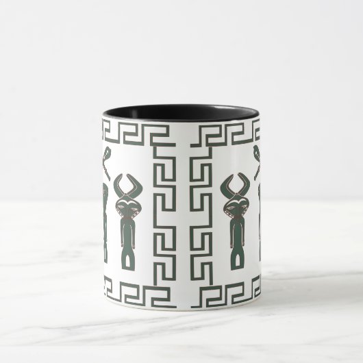 Abstract Afrikaans tribaal ritueel tafereel Mok (Midden)