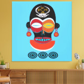 Abstract afrikaans tribal kleurrijk masker canvas afdruk (Insitu (Woonkamer))