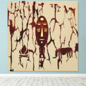 Abstract Afrikaans tribal scene kunst Canvas Afdruk (Insitu (Houten vloer))