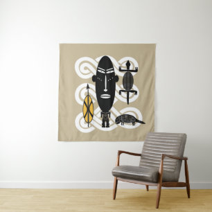 Abstract Afrikaans tribunaal portret Wandkleed