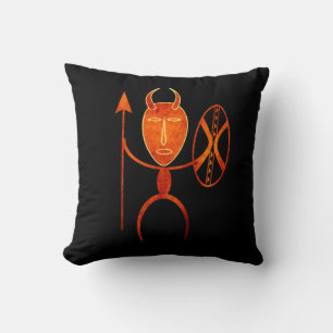 Abstract Afrikaanse primitieve silhouetkunst Kussen