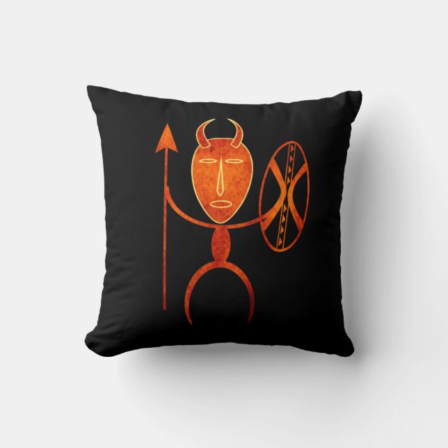 Abstract Afrikaanse primitieve silhouetkunst Kussen (Voorkant)