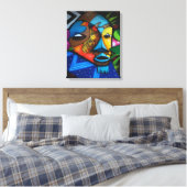 Abstract Afrikaanse stam Canvas Afdruk (Insitu (Slaapkamer))