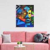 Abstract Afrikaanse stam Canvas Afdruk (Insitu (Woonkamer))
