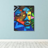 Abstract Afrikaanse stam Canvas Afdruk (Insitu (Houten vloer))