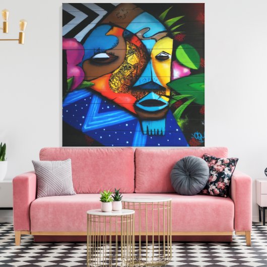 Abstract Afrikaanse stam Canvas Afdruk (Insitu (Woonkamer))