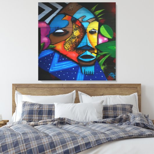 Abstract Afrikaanse stam Canvas Afdruk (Insitu (Slaapkamer))
