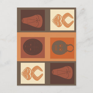 Abstract Afrikaanse stamgezichtskunst Briefkaart