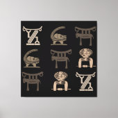 Abstract-Afrikaanse stamkunst Canvas Afdruk (Voorkant)