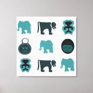 Abstract-Afrikaanse stammenkunst Canvas Afdruk