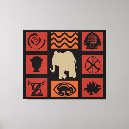 Abstract-Afrikaanse stammenkunst Canvas Afdruk (Voorkant)