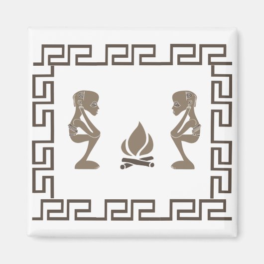 Abstract-Afrikaanse stammenkunst Magneet (Voorkant)