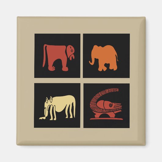 Abstract-Afrikaanse stammenkunst Magneet (Voorkant)