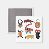 Abstract-Afrikaanse stammenkunst Magneet (Voorkant / Achterkant)