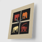 Abstract-Afrikaanse stammenkunst Vierkante Klok (Hoek)