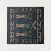 Abstract-Afrikaanse stammenkunst Wandkleed (Voorkant (horizontaal))