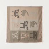 Abstract-Afrikaanse stammenkunst Wandkleed (Voorkant (horizontaal))