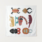 Abstract-Afrikaanse stammenkunst Wandkleed (Voorkant (horizontaal))